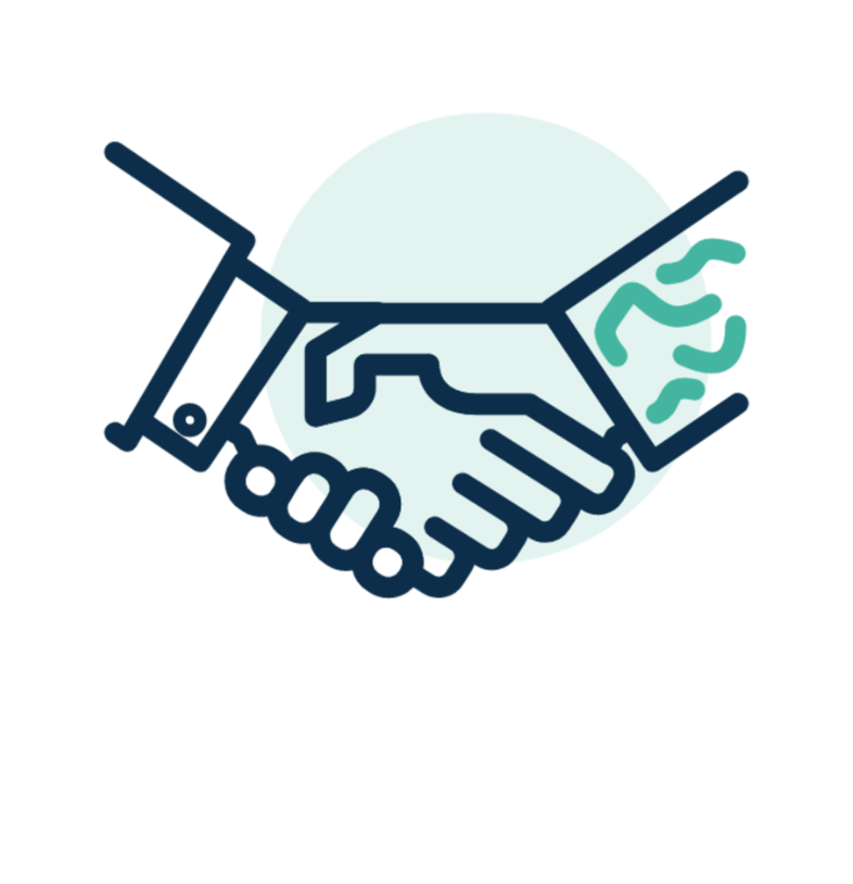 military and civilian handshake icon