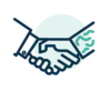 military and civilian handshake icon